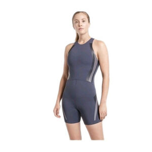 Athleta Allyson Felix Bodysuit Womens Plus Small Blue Legend Romper Racerback